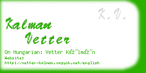 kalman vetter business card